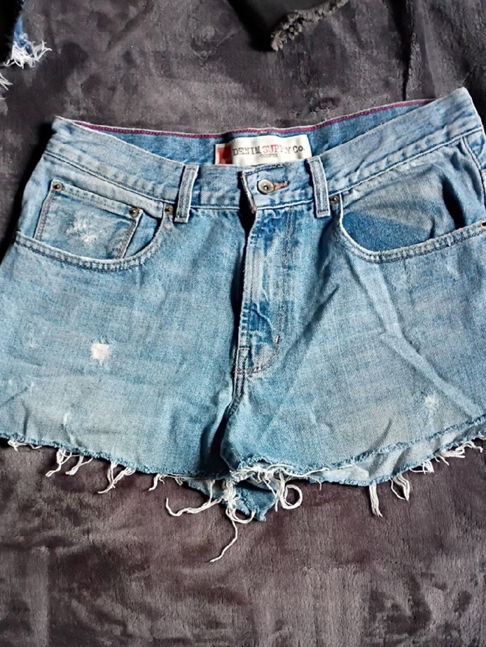 Mossimo Supply Co. Light Blue Distressed Denim Cutoff Shorts
